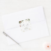スノー イン ラブ ウィンター ブライダル シャワー スクエアシール (封筒)