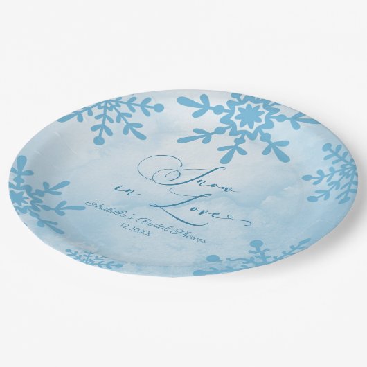 スノー・イン・ラブ ウィンター・ワンダーランド ブライダルシャワー ペーパープレート (アングル)