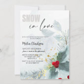スノー・イン・ラブ クリスマス ブライダルシャワー パーティー 招待状 (正面)