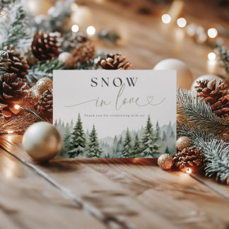 スノー イン ラブ ブライダル シャワー 折りたたみ ありがとうカード サンキューカード