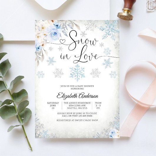 スノー・イン・ラブ ベビーシャワー招待状 招待状