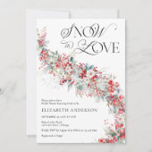 スノー・イン・ラブ ベリー フォリアージ ブライダル シャワー 招待状 (正面)