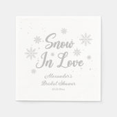スノー・イン・ラブ ホワイト ウィンター ブライダル シャワー スタンダードカクテルナプキン (正面)