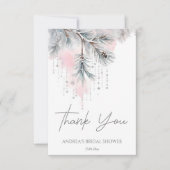 スノー・イン・ラブ 冬のブライダルシャワーテンプレート サンキューカード (正面)