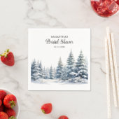 スノー・イン・ラブ 冬の松林 ブライダルシャワー スタンダードカクテルナプキン (インサイチュ)