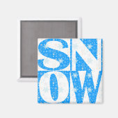 スノー!スノーフレークラッキースキーヤーのチャームマグネット マグネット (正面/裏面)