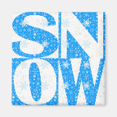 スノー!スノーフレークラッキースキーヤーのチャームマグネット マグネット (正面)