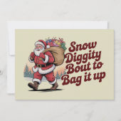 スノー・ディギティ・バウト・トゥ・バッグ・イット・アップ 90年代クリスマス・レトロ シーズンカード (正面)