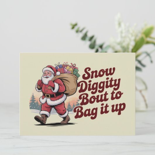 スノー・ディギティ・バウト・トゥ・バッグ・イット・アップ 90年代クリスマス・レトロ シーズンカード (スタンド正面)