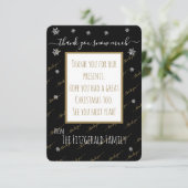 スノー·ハーリー·スノー·ハーリー·クリスマス·カスタムパーソナライズされた サンキューカード (スタンド正面)