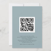 スノー フォレスト フォト 参加してください QR コード ブルー ウェディング 招待状 (裏面)