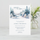 スノー ラブ | クリスマス ブライダル シャワー 招待状 (スタンド正面)