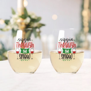 スノー ワイン クリスマス を 飲みながら ステムなしワイングラス