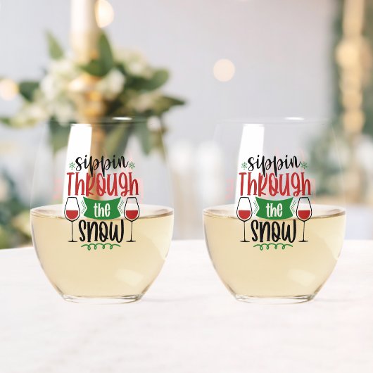 スノー ワイン クリスマス を 飲みながら ステムなしワイングラス (インサイチュ (ウェディング))