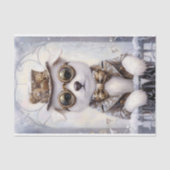 スノーAJ2デコパージュのスタームパンク白い子犬 薄葉紙 (正面)