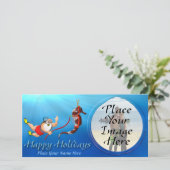 スバダイビングサンタとシーホースのフォトカード シーズンカード