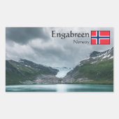 スバルティセン氷河ノルウェーのお土産 長方形シール (正面)