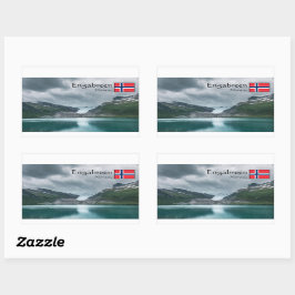 スバルティセン氷河ノルウェーのお土産 長方形シール