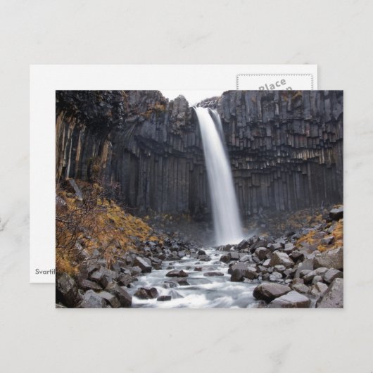 スバルティフォス滝のアイスランドはがき ポストカード (正面/裏面)