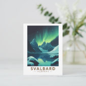 スバルバードノルウェーノーザンライツトラベルアートヴィンテージ ポストカード (スタンド正面)
