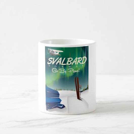 スバルバードノルウェーノーザンライトトラベルポスター コーヒーマグカップ (中央)