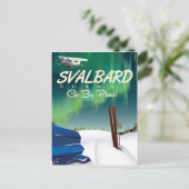 スバルバードノルウェーノーザンライトトラベルポスター ポストカード (スタンド正面)