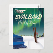 スバルバードノルウェーノーザンライトトラベルポスター ポストカード (正面/裏面)