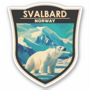 スバルバードノルウェーポーラベアトラベルアートヴィンテージ シール