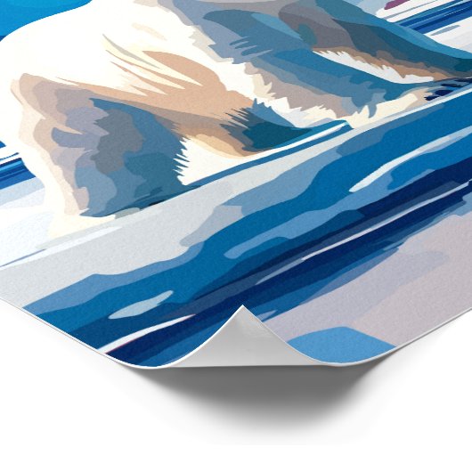 スバルバードノルウェーポーラベアトラベルアートヴィンテージ ポスター (角)