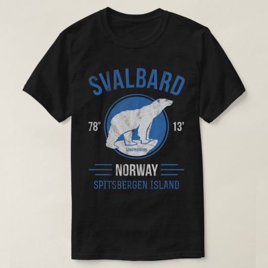 スバルバードノルウェー北極圏サークルポーラーベアTシャツS Tシャツ (デザイン正面)