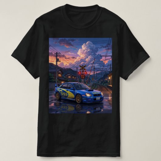 スバル インプレッサ WRX STI ツーリングカー Tシャツ (デザイン正面)