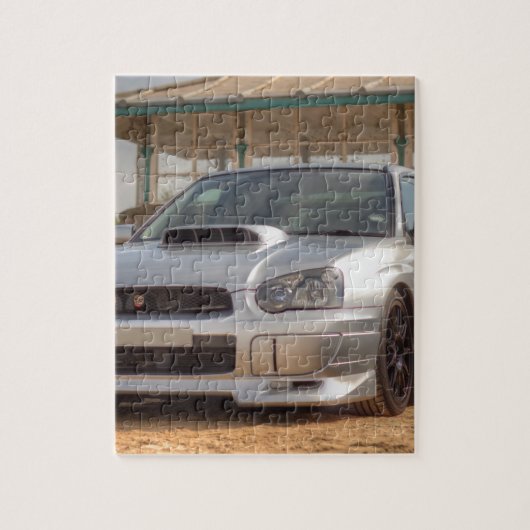 スバル・インプレッサSTi -体のキット(銀) ジグソーパズル (縦)