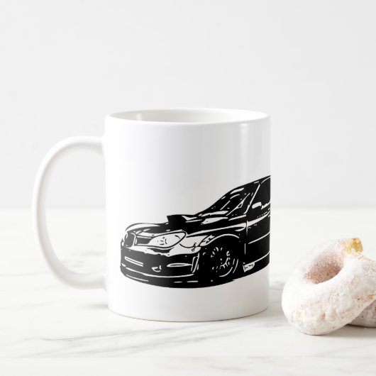 スバル・インプレッサWRX Stiのベクトルイメージ コーヒーマグカップ (ドーナツ)