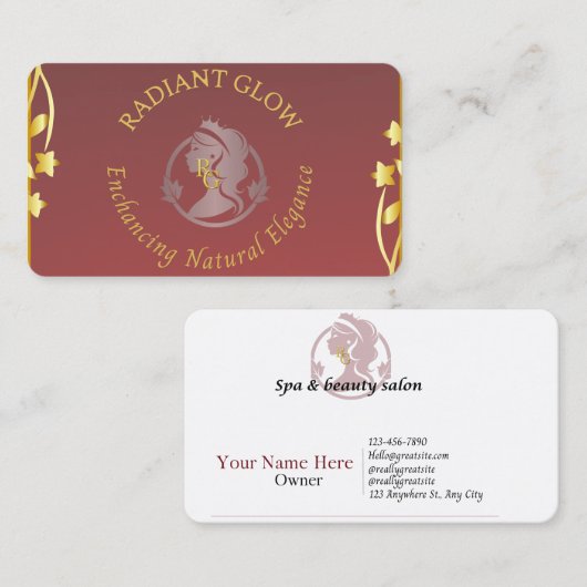 スパおよび美しい名刺 名刺 (正面/裏面)