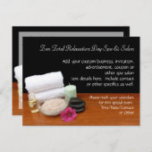 スパかマッサージまたはペディキュアのサロン場面黒または色 インビテーションポストカード (正面/裏面)