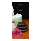 スパかマッサージまたはペディキュアのサロン場面黒または色 ラックカード (裏面)