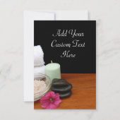 スパかマッサージまたはペディキュアのサロン場面黒または色 出欠カード (裏面)