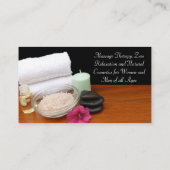 スパかマッサージまたはペディキュアのサロン場面黒または色 名刺 (裏面)