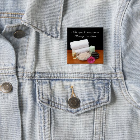 スパかマッサージまたはペディキュアのサロン場面黒または色 缶バッジ (インサイチュ)