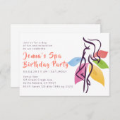 スパくつろぎ誕生日パーティーの招待 招待状 (正面/裏面)
