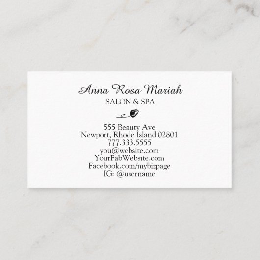 *~*スパとサロンのガーリー抽象芸術水芸術的色 名刺 (裏面)