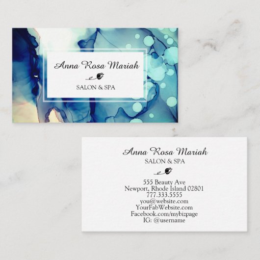 *~*スパとサロンのガーリー抽象芸術水芸術的色 名刺 (正面/裏面)