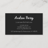 スパとサロンエステティシャン白黒 名刺 (裏面)