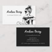 スパとサロンエステティシャン白黒 名刺 (正面/裏面)