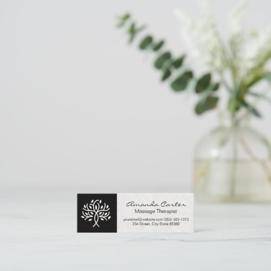 スパと体気に | テクスチャ日本の紙 スキニー名刺 (スタンド正面)