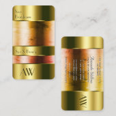 スパと美しい金ゴールドとガラス光学イニシャル 名刺 (正面/裏面)