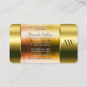 スパと美しい金ゴールドとガラス光学イニシャル 名刺 (裏面)