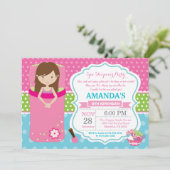 スパのお泊まりのお誕生日パーティーの招待 招待状 (スタンド正面)