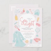 スパのアイテムのブライダルシャワー招待 ポストカード (正面/裏面)
