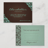 スパのアポイントメントカードのスパのリネンブラウンのミント 予約カード (正面/裏面)